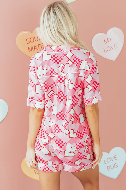 Valentine Heart Shirt and Shorts Pajama Set