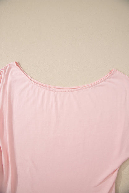 Plus Size Solid Asymmetric Neck Blouse