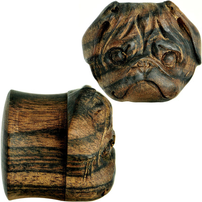 1 inch Organic Areng Wood Pug Hand Carved Plug Set