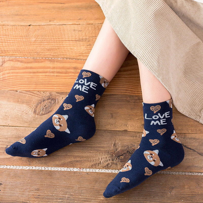 Preppy Style Wholesale Cotton Letter Animal Trendy Socks