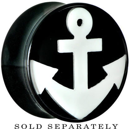 20mm Black Acrylic Drop the White Anchor Saddle Plug