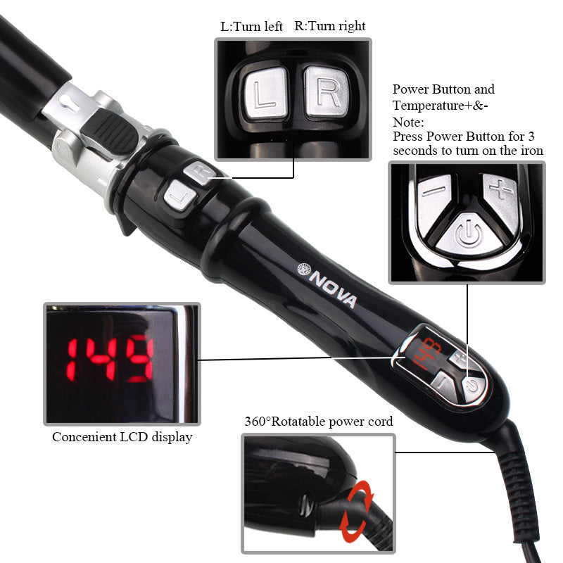 Automatic Rotating Curling Iron: Instant Heat Hair Styling