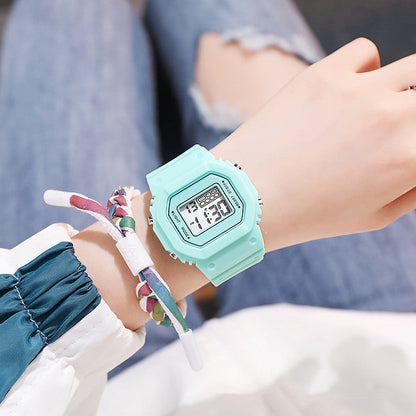 Matcha Green Square Student Sports Watch