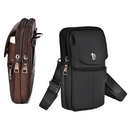 Men's Outdoor Leather Belt Bag Versatile Style