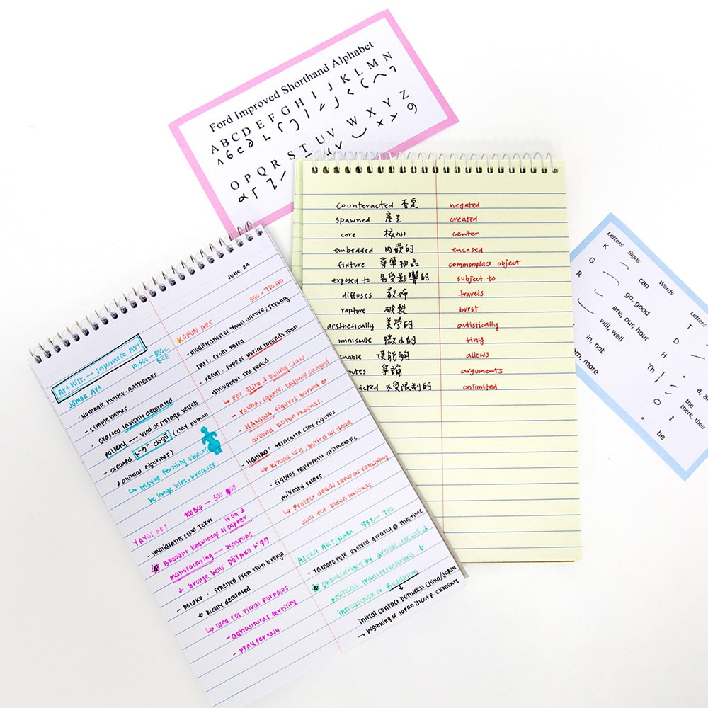 70 Ct. 6" X 9" Green Tint Gregg Ruled Steno Book