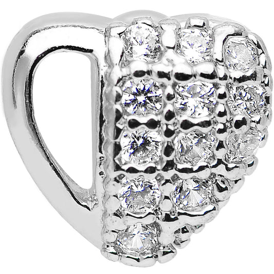 16G Stainless Steel Cubic Zirconia Heart Tragus Earring