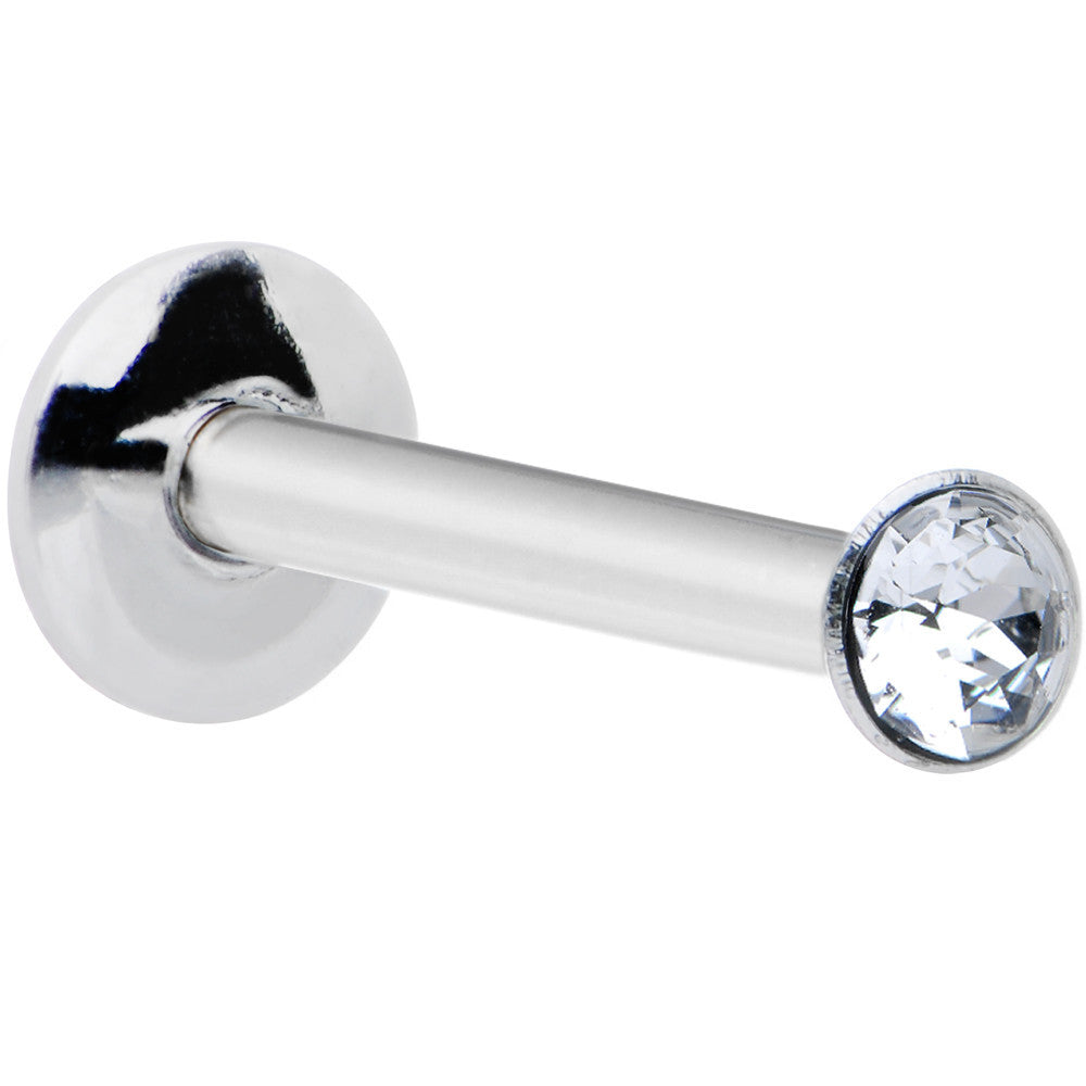 16G 3/8 Handmade Labret Created with Crystals 2.5mm