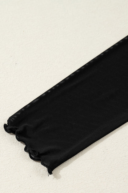 Sheer Mesh Twisted Knot Side Slit Dress