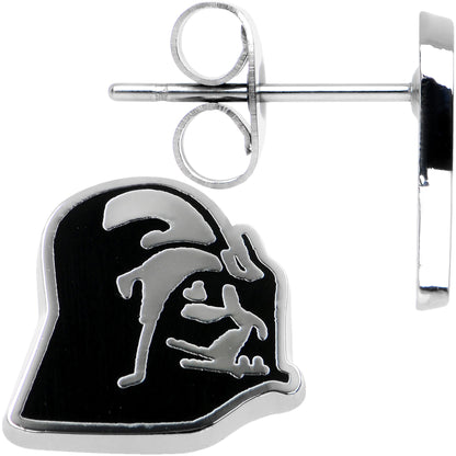 Officially Licensed Steel Star Wars Darth Vader Stud Earrings