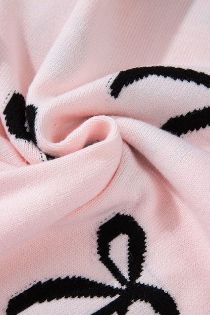 Bow Tie Knit Crewneck Sweater