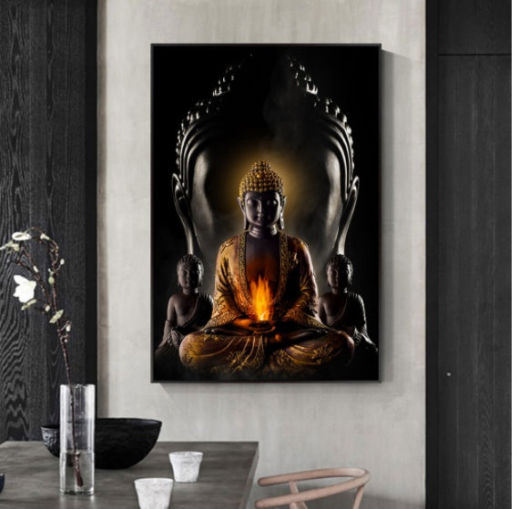 God Buddha Wall Art Canvas On The Wall Canvas Pictures Buddhism Posters Wall Decor