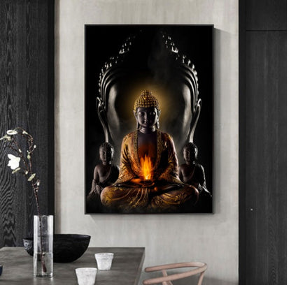 God Buddha Wall Art Canvas On The Wall Canvas Pictures Buddhism Posters Wall Decor