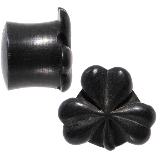 5/8 Organic Arang Wood Shamrock Single Flare Plug Set