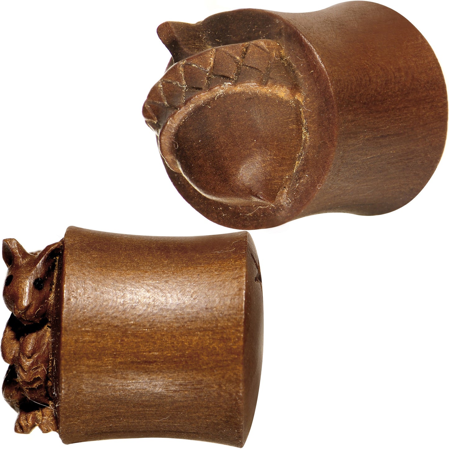 1/2 Organic Wood Squirrels Gone Nuts Saddle Plug Set