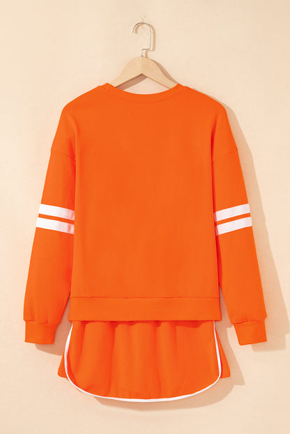 Varsity Stripe Pullover and Mini Skirt Set