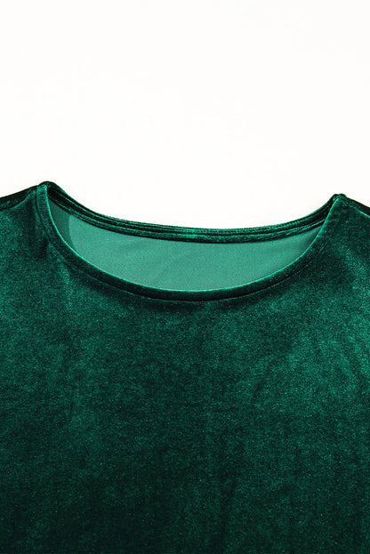 Velvet Sequin Puff Sleeve Tiered Mini Dress