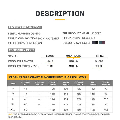 Extra Long Hooded Thermal Windproof Coat