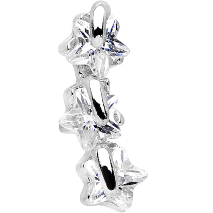 16G 1/4 Stainless Steel Clear CZ Star Right Cartilage Earring