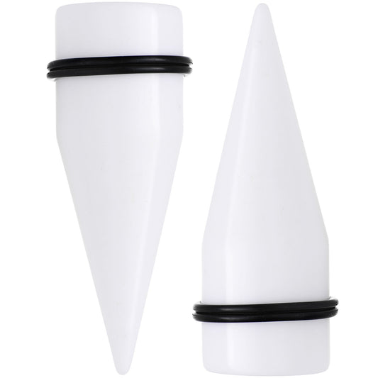 24mm White Acrylic Straight Taper Set
