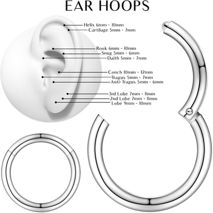 16G 3/8 Stainless Steel Hinged Segment Ring