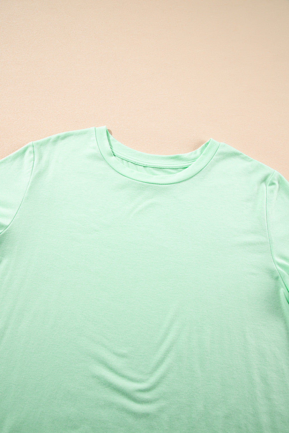 Plus Size Round Neck Roll Sleeve T-shirt