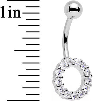 Clear Gem Stainless Steel Hollow Circle Belly Ring