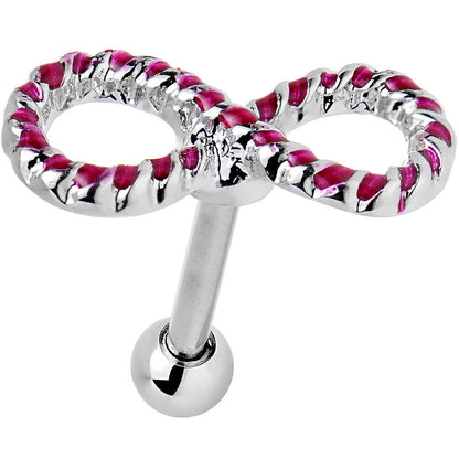 16G 1/4 Pink Gem Roped Infinity Cartilage Earring