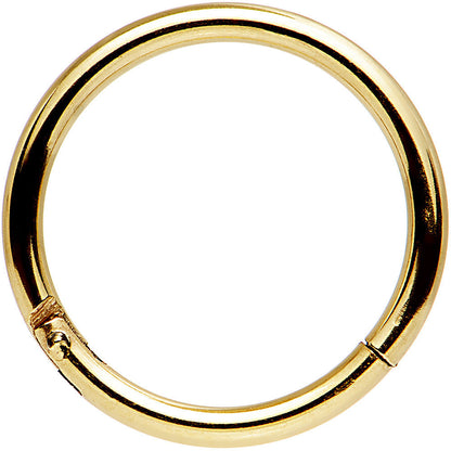 16G 3/8 Gold Tone Anodized Hinged Segment Ring
