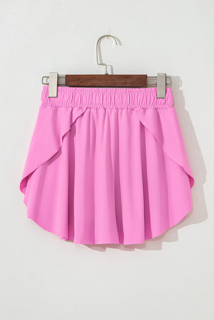 Drawstring Elastic Waistband Lined Tennis Skorts