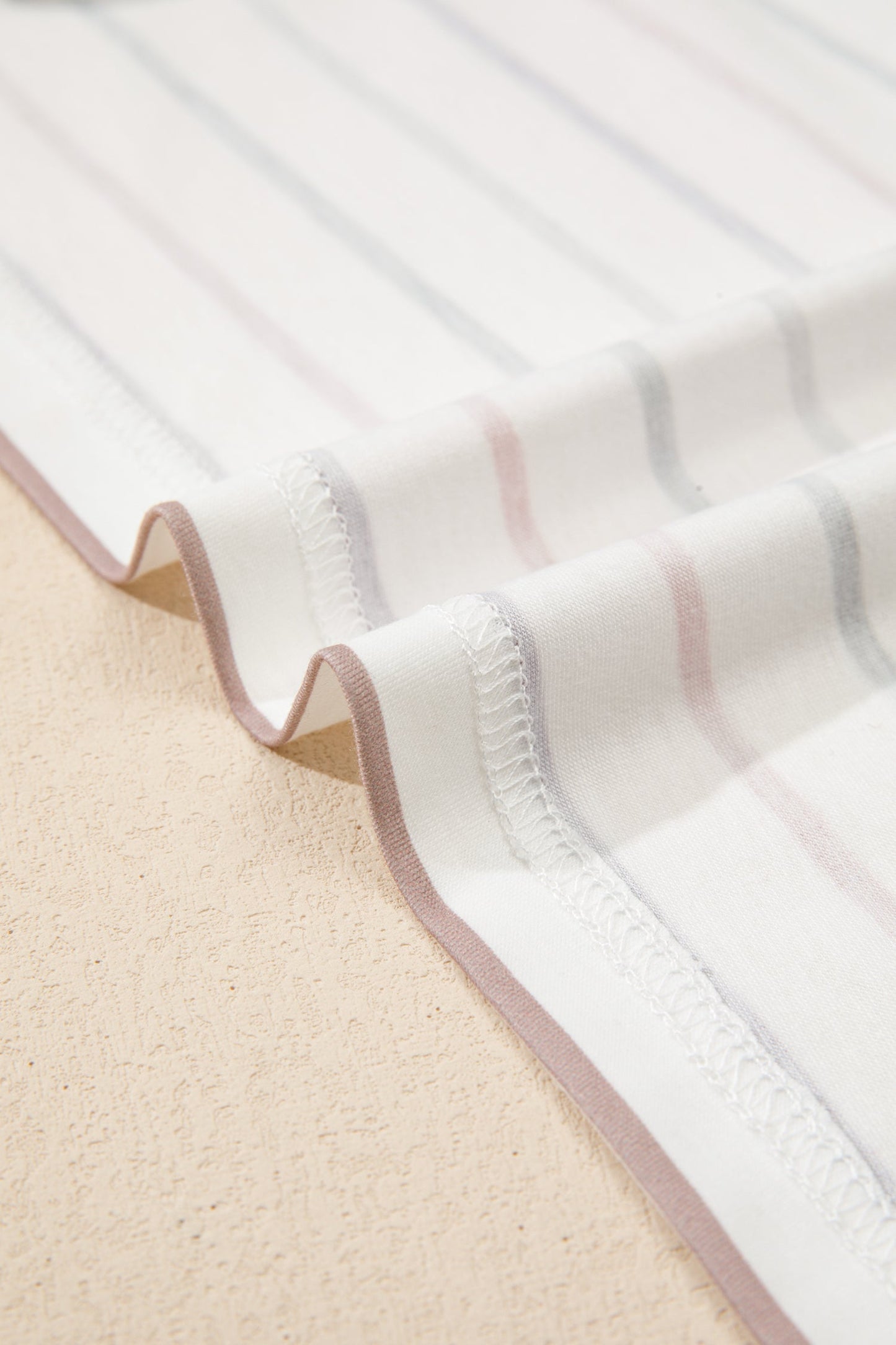 Plus Size Stripe V-Neck Casual Tee