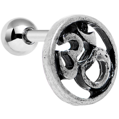 16G 1/4 Steel Circular Ohm Symbol Tragus Cartilage Earring