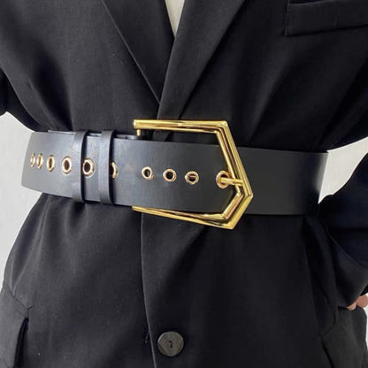 Elastic Black Metal Belt for Fashion Embellishment