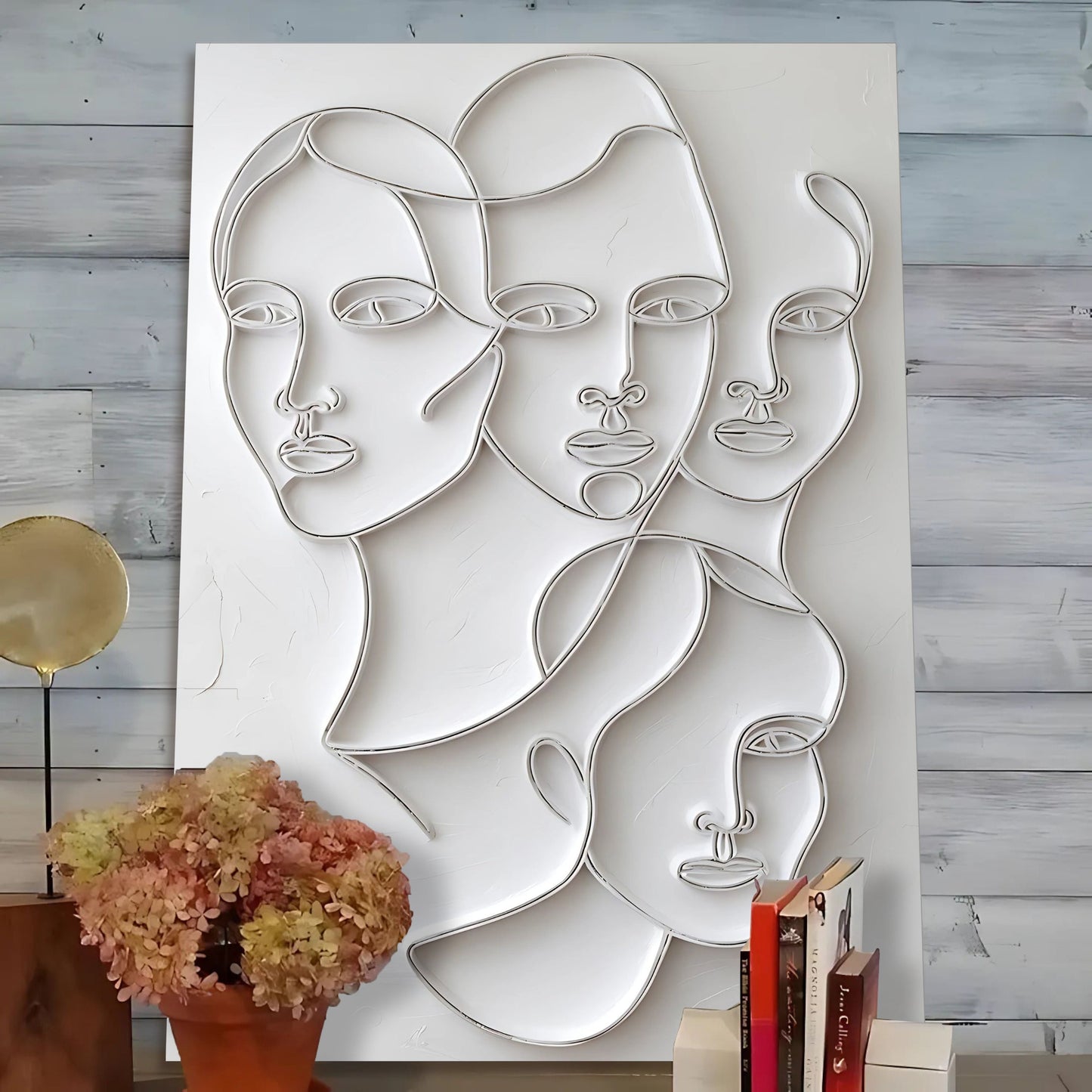 3D Minimalist Faces Wall Art