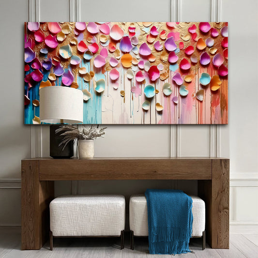 Vibrant Petals Impasto Wall Art