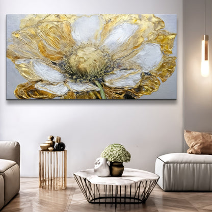 Golden Dandelion Minimalist Abstract Wall Art IX