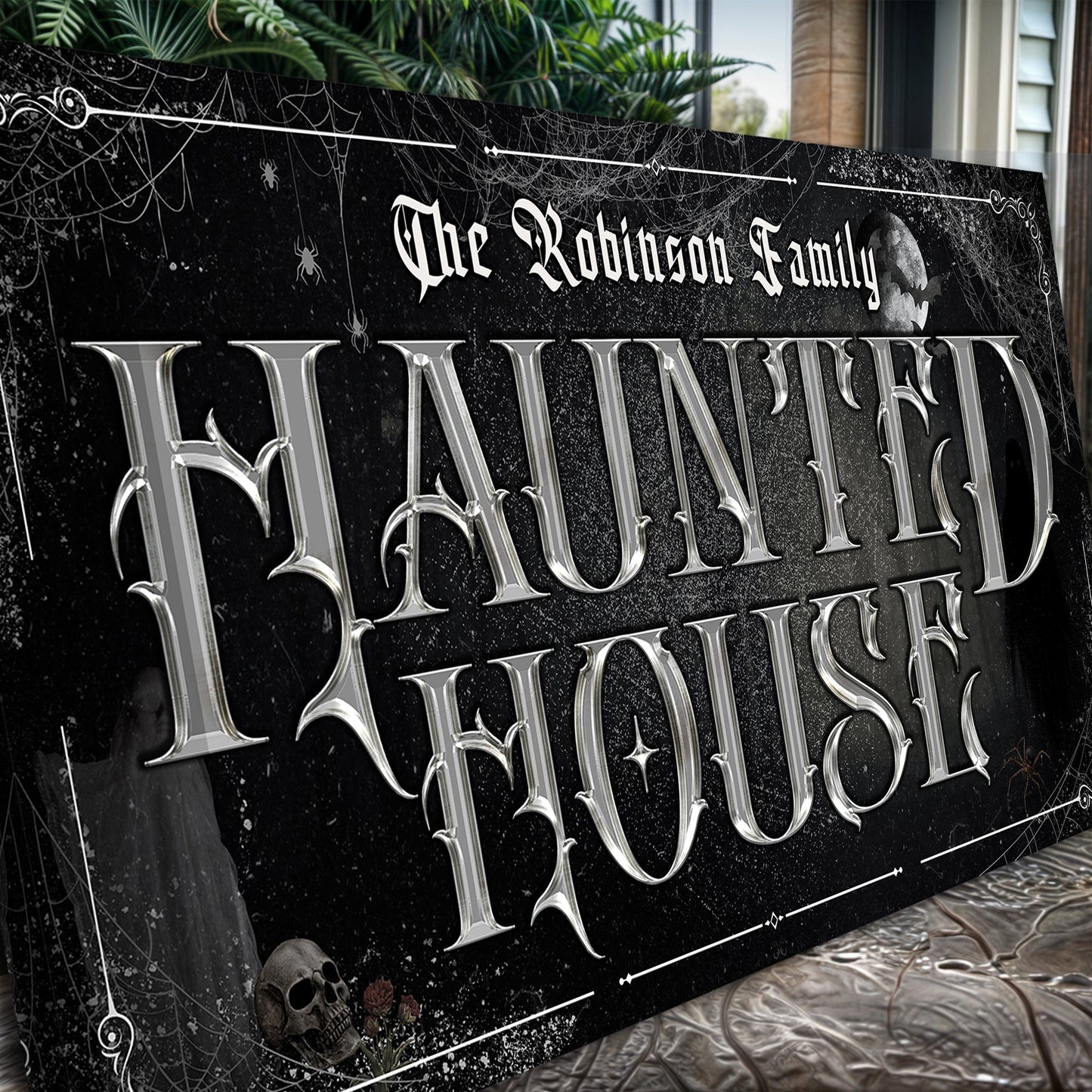 Personalized Haunted House Halloween Sign III