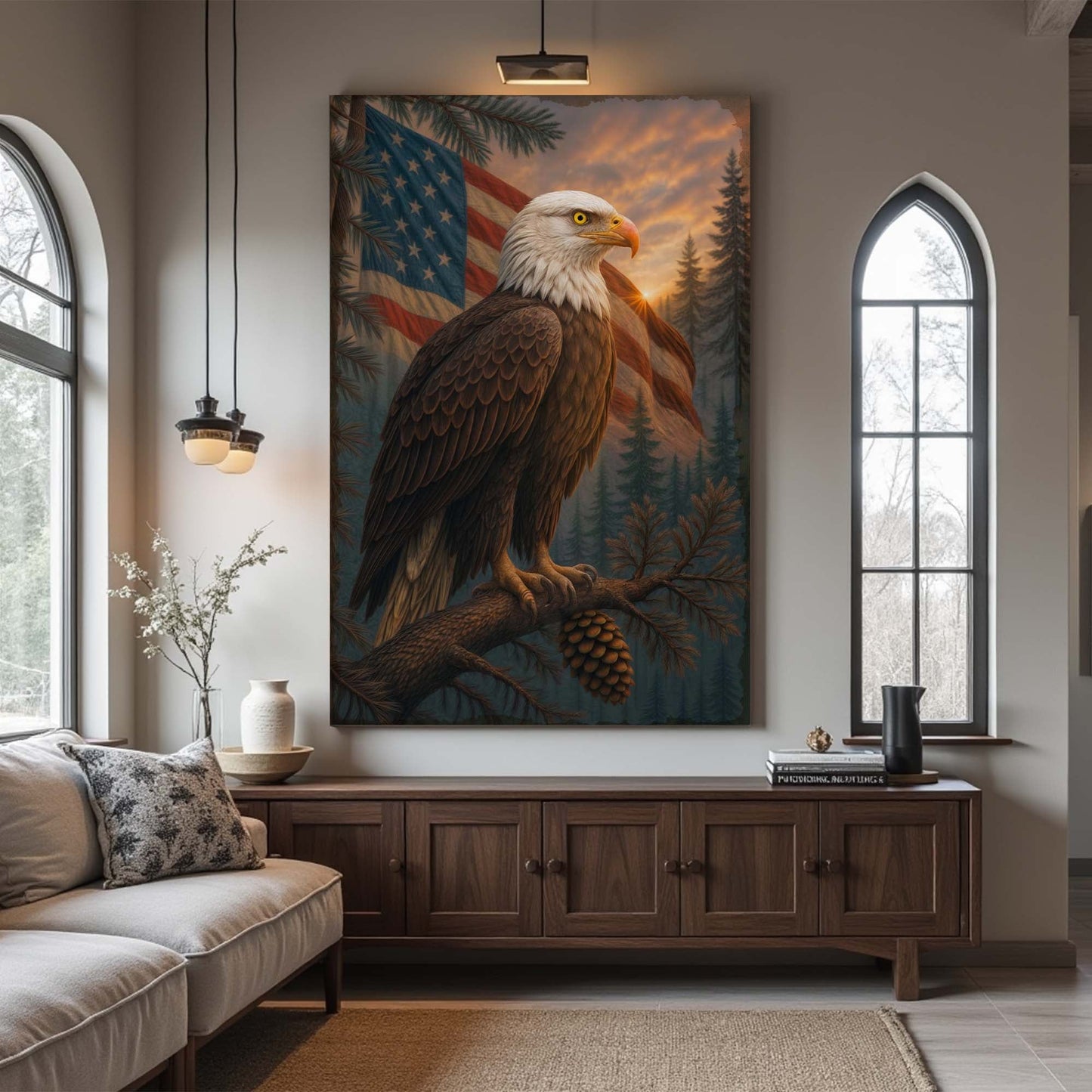 Sentinel of the Pines Eagle Wall Art