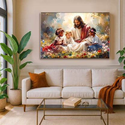 Jesus With Children Faith Wall Art VI