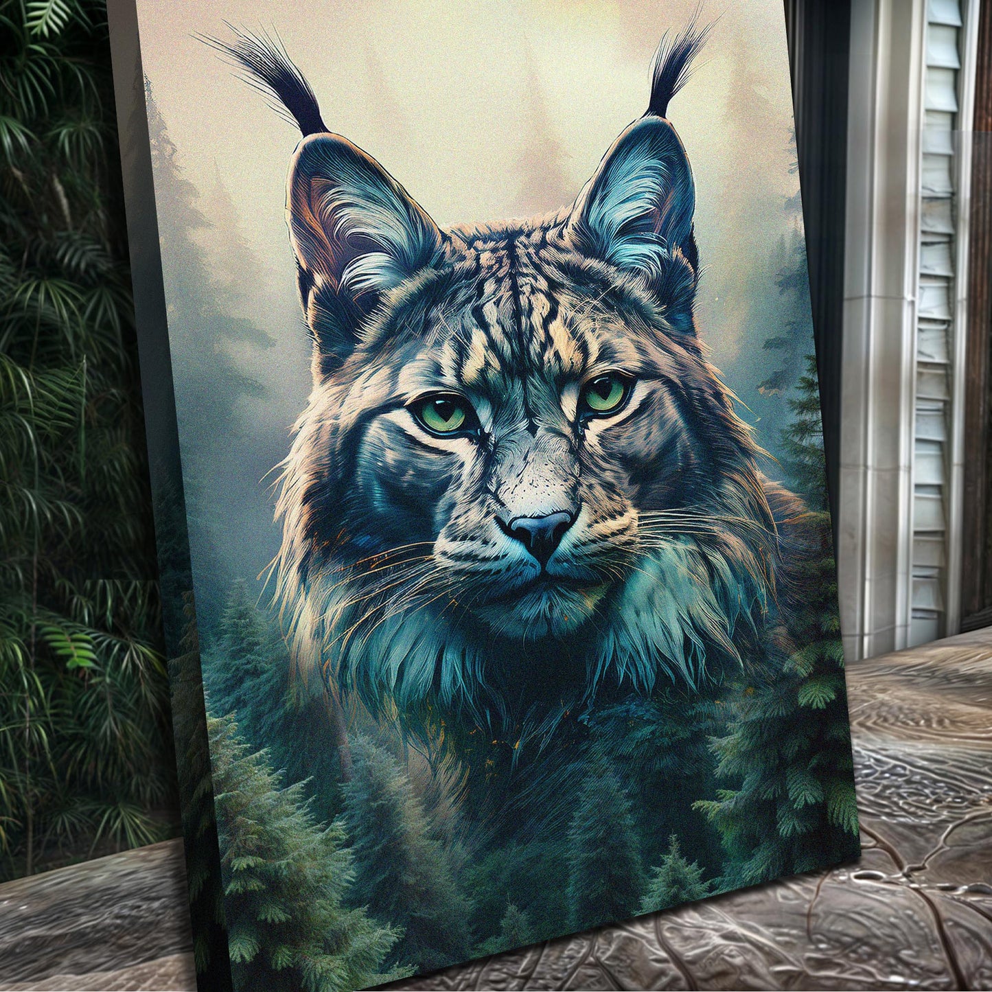 Lynx Double Exposure Wall Art