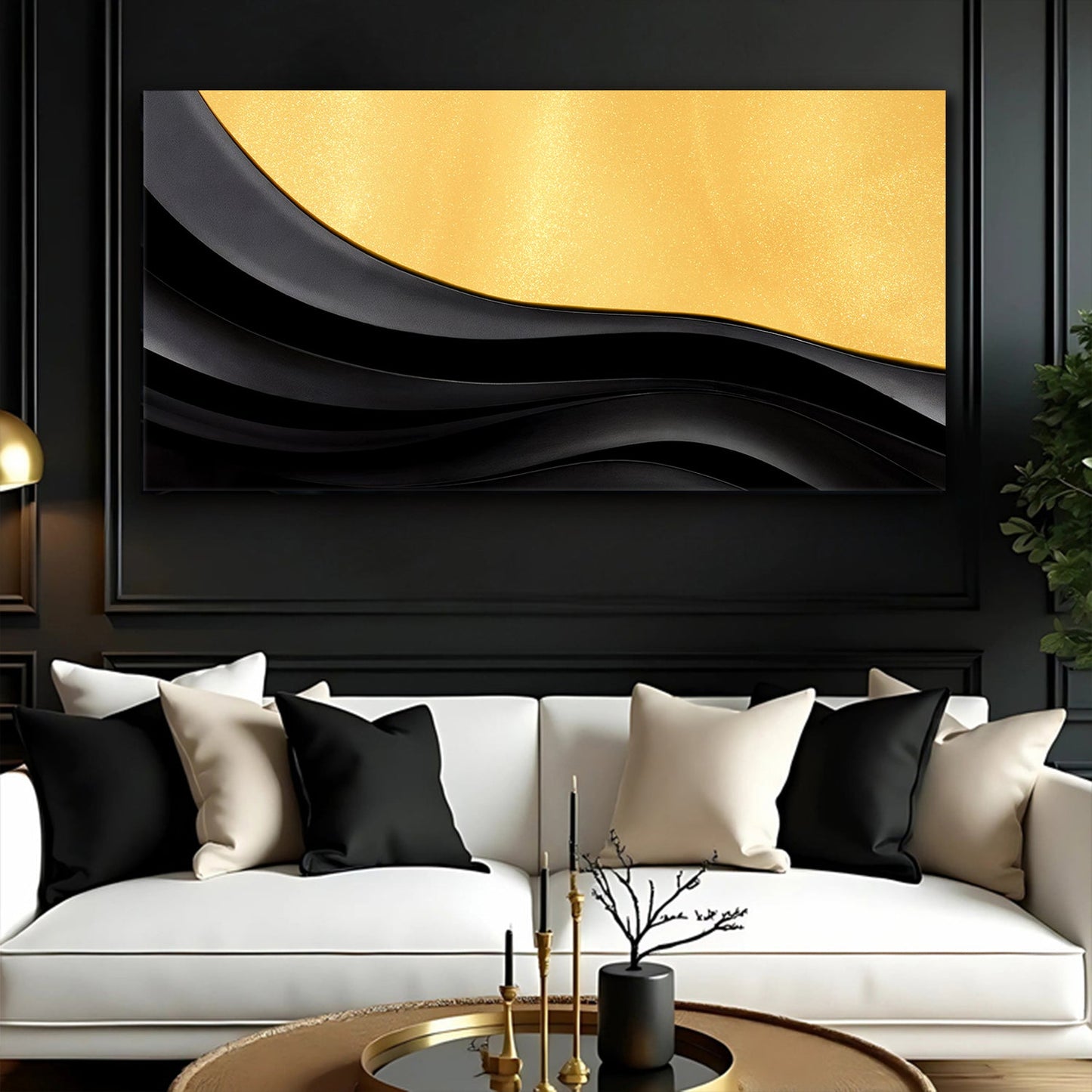 Black And Gold Minimalist Abstract VIII