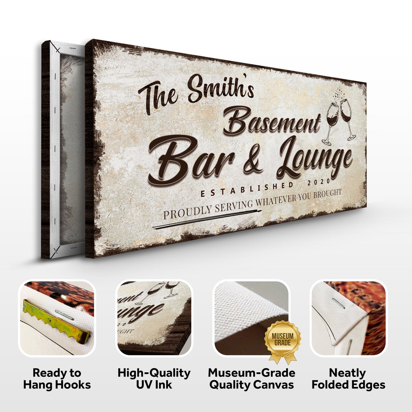 Personalized Basement Bar Sign: Custom Bar Signs for Home Bar – Perfect Man Cave Wall Decor