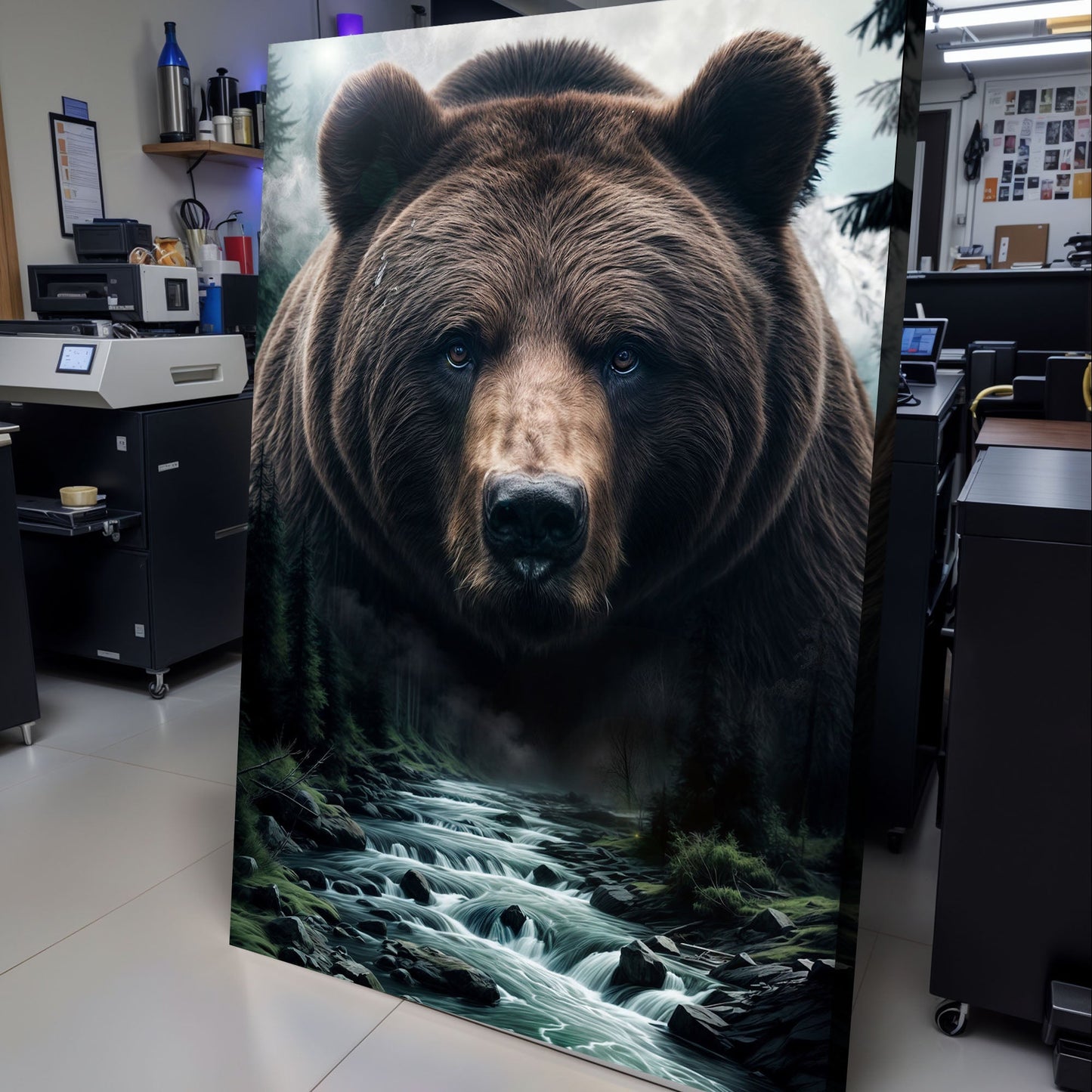 Grizzly Bear Double Exposure Wall Art