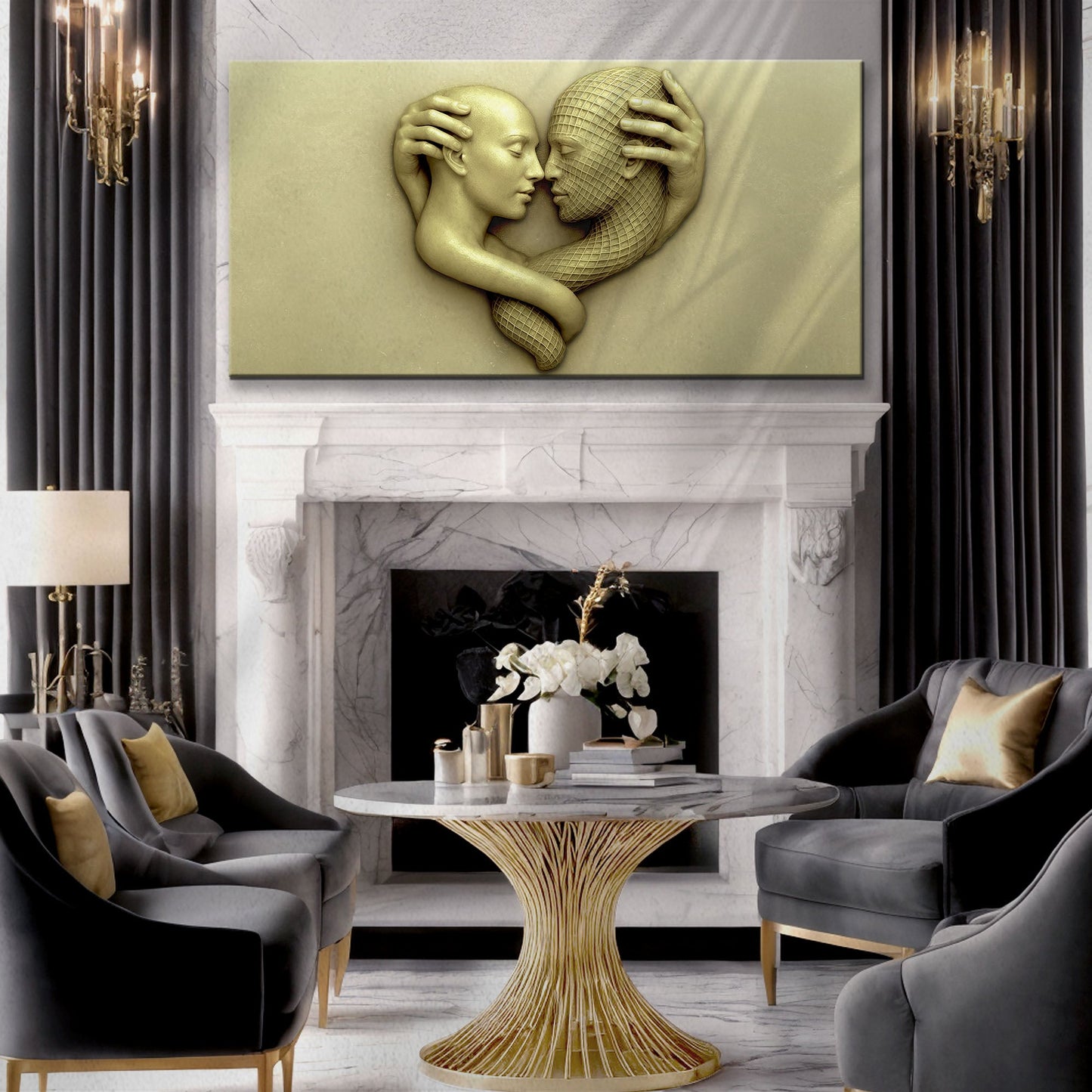 Eternal Love Figure Abstract Wall Art