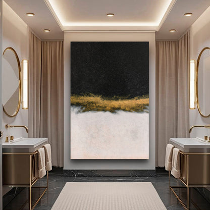 Minimalist Black and Gold Wall Art II