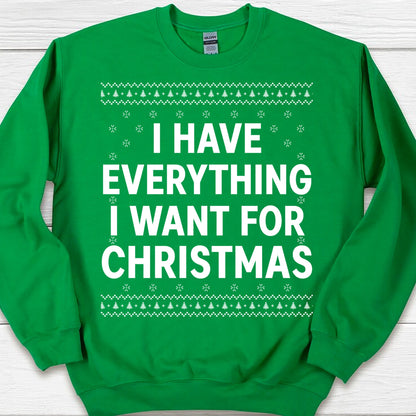 I Have Everything I Want For Christmas, Couple Matching Christmas Shirt, Personalized Custom Couple Sweatshirt T1324