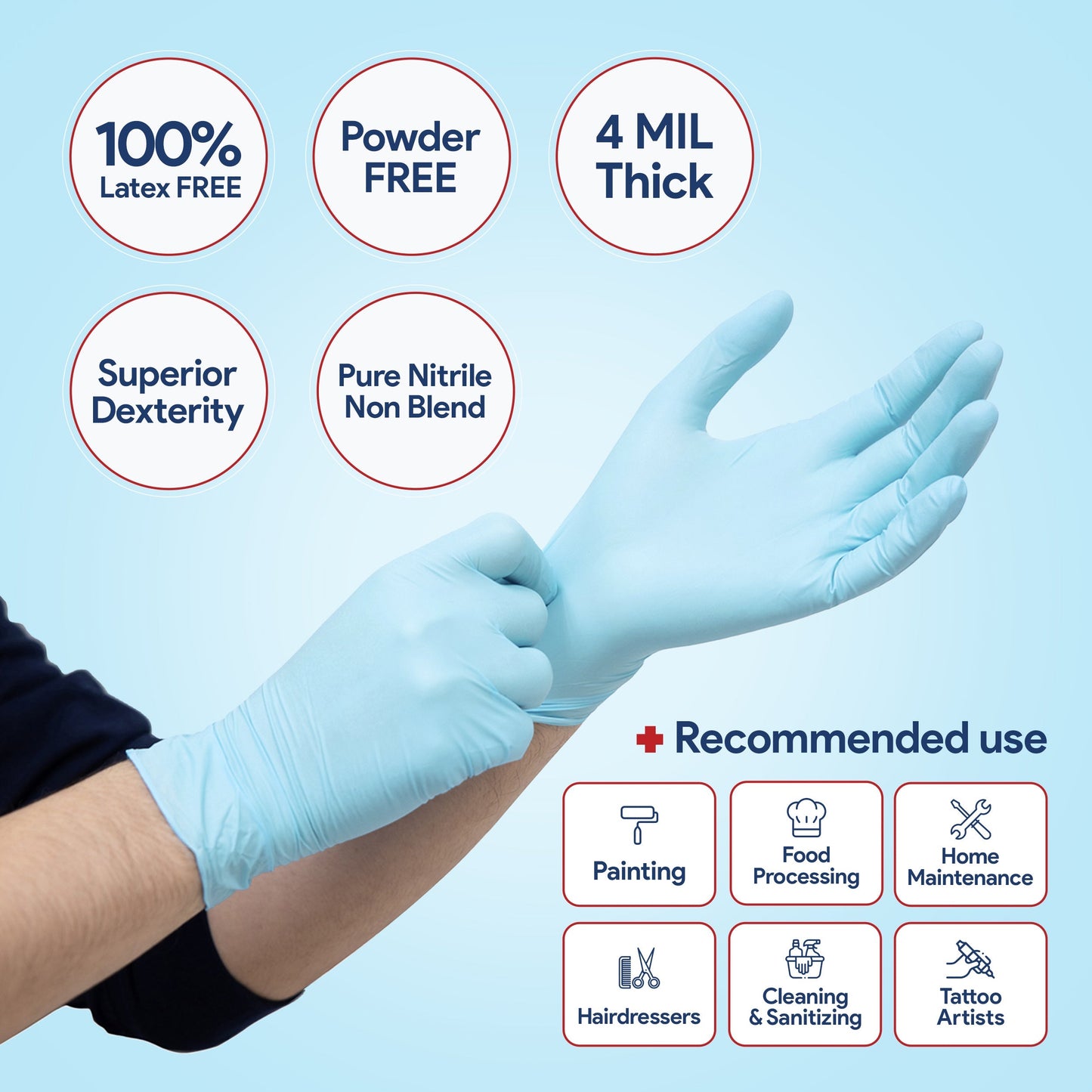 Nitrile Gloves Pallet "A+ Plus"  -720 Boxes - 1 Pallet ($4/Box of 100pcs-100% Nitrile Patient Examination Gloves, 4Mil)