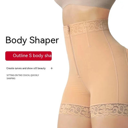 Hip Lifting Abdominal Pants with Zipper