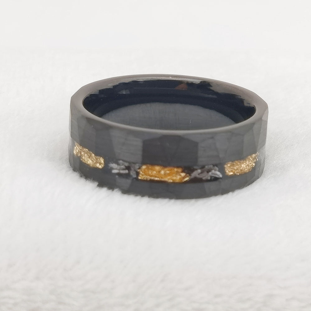 Gold Foil Debris Tungsten Ring