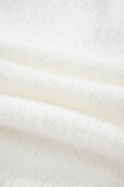 Solid Fuzzy Button-Front Cardigan