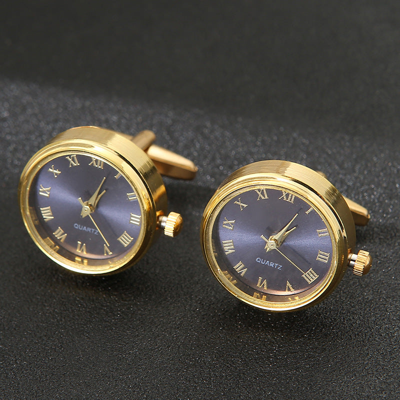 Men's Rotatable Golden Cufflinks
